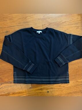 Joie Black Crewneck Sweatshirt with Contrast Stitching